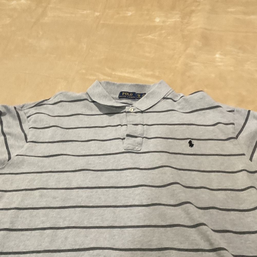 Polo by Ralph Lauren Light Gray Striped Polo Shirt